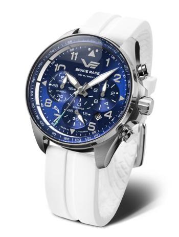 Vostok Europe Space Race Chrono Line 6S20-325A742S - Bílý silikonový řemínek