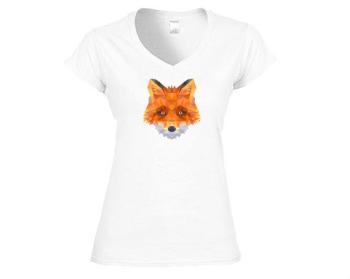Dámské tričko V-výstřih liška