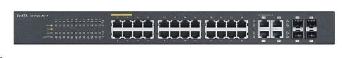 Zyxel GS1920-24HPv2 28-port Gigabit WebManaged PoE Switch, 24x gigabit RJ45, 4x gigabit RJ45/SFP, 802.3at, 375W pro PoE