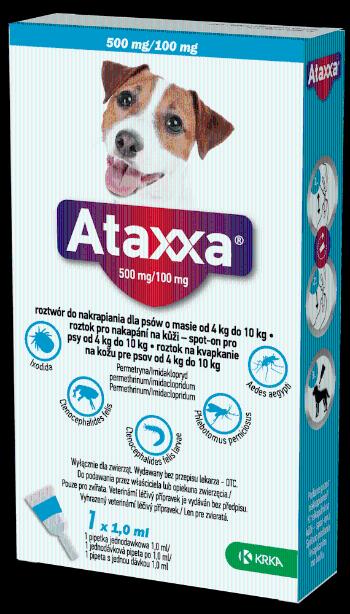 Ataxxa pro psy 4-10 kg spot-on 1 ml