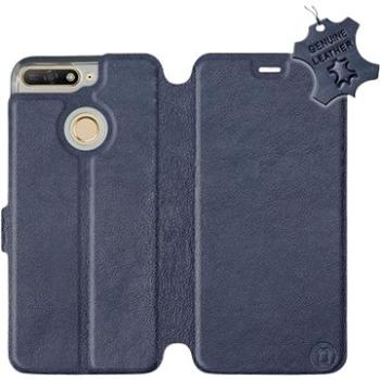 Flip pouzdro na mobil Huawei Y6 Prime 2018 - Modré - kožené -   Blue Leather (5903226520022)