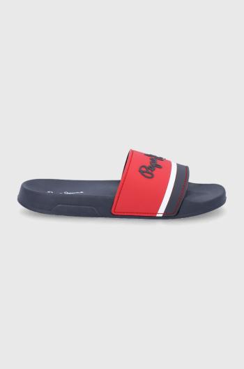 Pantofle Pepe Jeans Slider Portobello pánské, tmavomodrá barva