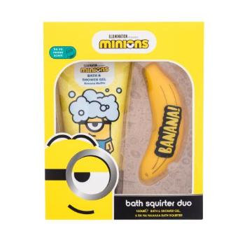 Minions Bath Squirter Duo dárková kazeta sprchový gel Minions Bath & Shower Gel Banana Muffin 150 ml + hračka do koupele pro děti poškozená krabička