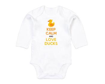 Dětské body dlouhý rukáv BIO Keep calm and love ducks