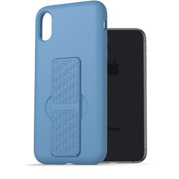 AlzaGuard Liquid Silicone Case with Stand pro iPhone X / Xs modré (AGD-PCSS0002L)