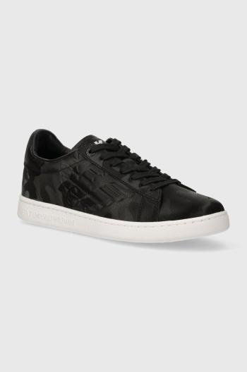 Kožené sneakers boty EA7 Emporio Armani černá barva