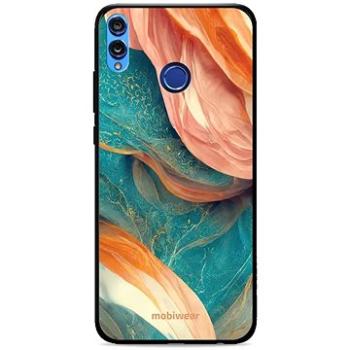 Mobiwear Glossy lesklý pro Honor 8X - G025G - Azurový a oranžový mramor (5904808526517)