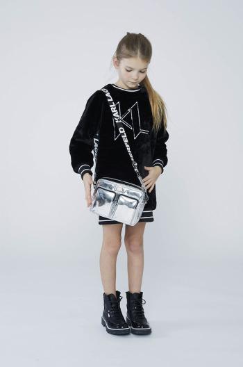 Dětská kabelka Karl Lagerfeld stříbrná barva