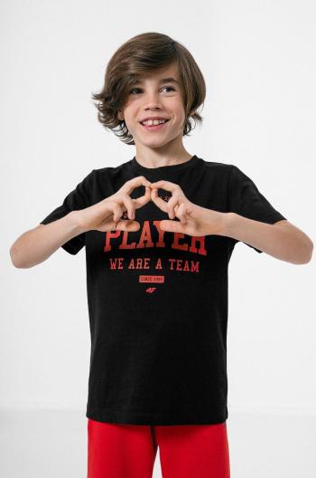Dětské tričko 4F černá barva, s potiskem