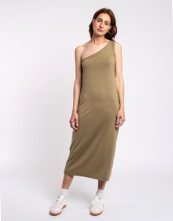 Ninety Percent Astrid Stretch Tencel™ Asymmetric Strap Dress GREY GREEN L