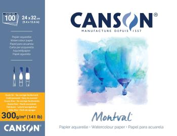 Canson Pad Montval Cold Pressed 32 x 24 cm 300 g Natural White Skicář