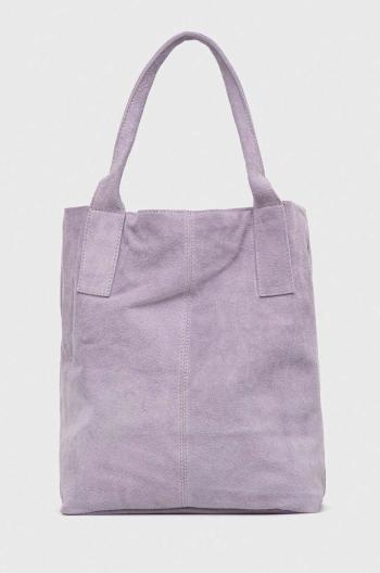 Semišová kabelka Answear Lab fialová barva