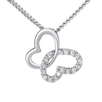 Silvego Stříbrný náhrdelník s přívěskem motýlek ZTO51027VSW