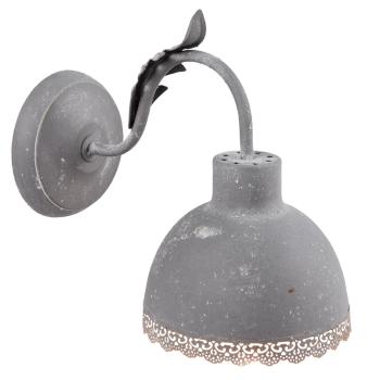 Nástěnná šedá vintage lampa - 15*26*24 cm 6LMP549DG