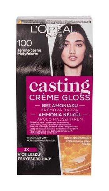 Barva na vlasy L'Oréal Paris - Casting Creme Gloss 100 Dark Black 48 ml , Temně, černá