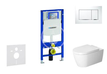 GEBERIT Duofix Modul pro závěsné WC s tlačítkem Sigma30, bílá/lesklý chrom + Duravit ME by Starck WC a sedátko, Rimless, SoftClose 111.300.00.5 NM5