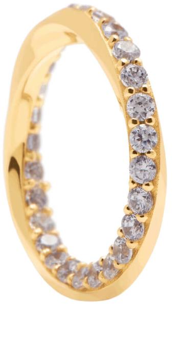 PDPAOLA Elegantní pozlacený prsten se zirkony CAVALIER AN01-197 54 mm