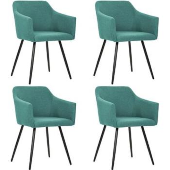 Jídelní židle 4 ks zelené textil (276071)