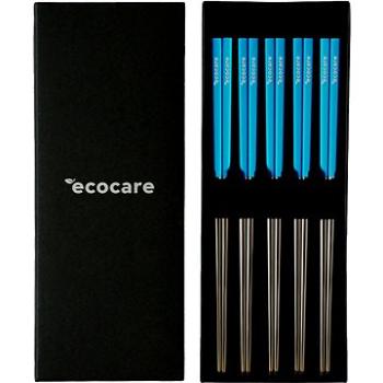 ECOCARE Kovové Sushi Hůlky Box Silver-Blue 10 ks (0750122452125)