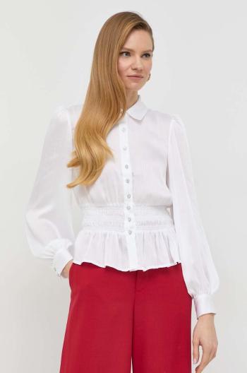 Košile Guess dámská, bílá barva, regular, s klasickým límcem