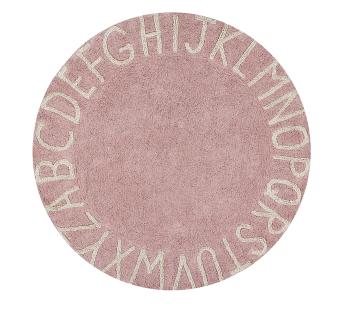 Lorena Canals koberce Bio koberec kusový, ručně tkaný Round ABC Vintage Nude-Natural - 150x150 (průměr) kruh cm Růžová