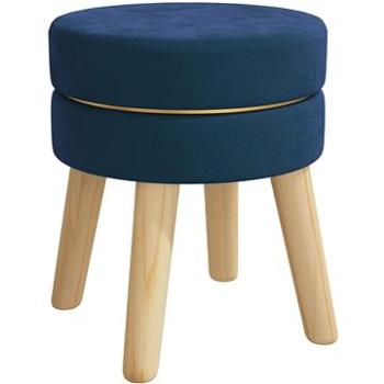 Kulatá stolička modrá samet, 340269 (340269)