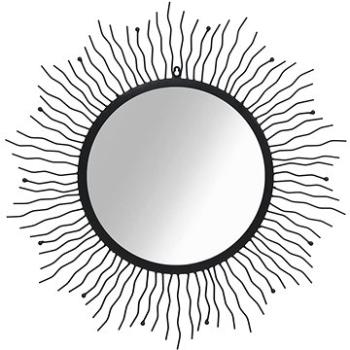 Nástěnné zrcadlo Zářící slunce 80 cm černé (245924)