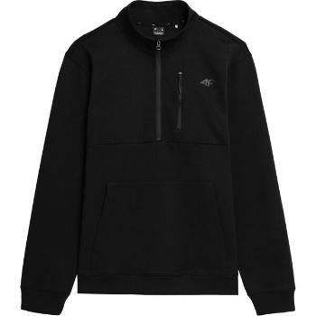 4F SWEATSHIRT 1/2 ZIP Pánská mikina, černá, velikost