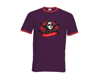 Pánské tričko s kontrastními lemy Día de Muertos