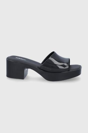 Pantofle Melissa dámské, černá barva, na podpatku