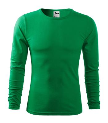 MALFINI Pánské tričko s dlouhým rukávem Fit-T Long Sleeve - Středně zelená | XL
