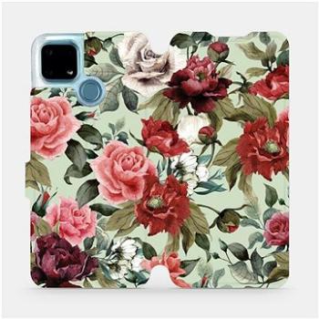 Flip pouzdro na mobil Realme 7i - MD06P Růže a květy na světle zeleném pozadí (5903516587605)