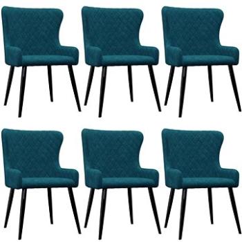 Jídelní židle 6 ks modré samet (279162)