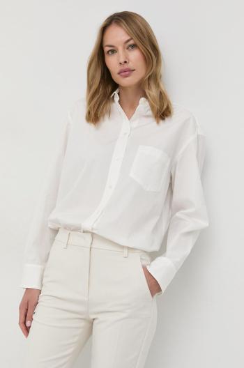 Bavlněné tričko Weekend Max Mara bílá barva, regular, s klasickým límcem