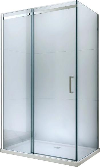 MEXEN/S Omega obdélníkový sprchový kout 140x80 cm, transparent, chrom + vanička 825-140-080-01-00-4010
