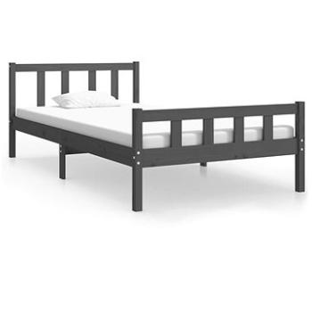 Rám postele šedý masivní dřevo 90 × 200 cm, 810666 (810666)