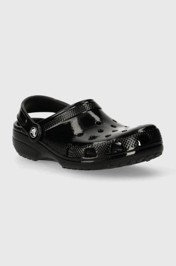 Dětské pantofle Crocs CLASSIC HIGH SHINE CLOG černá barva