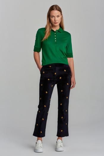 KALHOTY GANT D1. VELVET EMB CROPPED PANT modrá 34