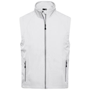 James & Nicholson Pánská softshellová vesta JN1022 - Off-white | XXL