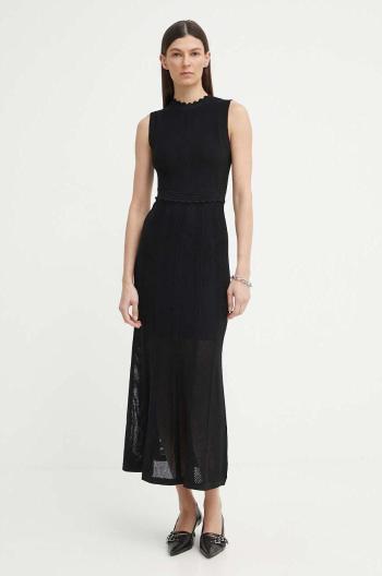 Šaty The Kooples černá barva, maxi, FROB26153K