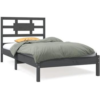 Rám postele šedý masivní dřevo 90 × 200 cm, 3105652 (3105652)