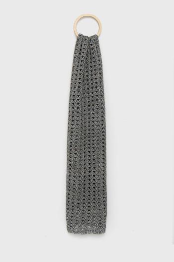 Šátek z vlněné směsi Sisley šedá barva, melanžový