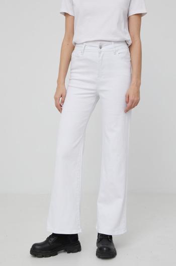 Kalhoty Answear Lab dámské, bílá barva, high waist