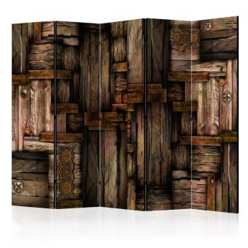 Paraván Wooden puzzle Dekorhome 225x172 cm (5-dílný)
