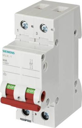 2pólový vypínač šedá 63 A 2 spínací kontakty Siemens 5TL12631, 63 A, 1 ks