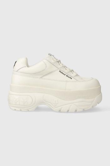 Kožené sneakers boty Naked Wolfe Sporty bílá barva