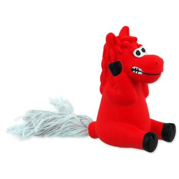 Hračka DOG FANTASY Latex Mini Kůň červený se zvukem 7 cm 1 ks