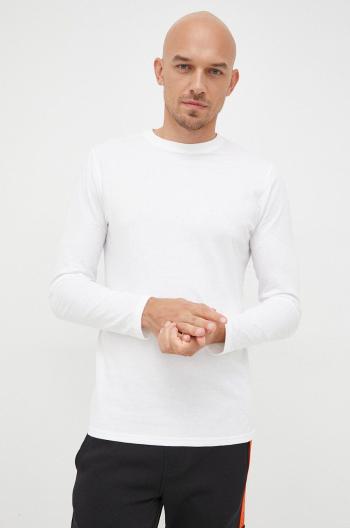 Bavlněné tričko s dlouhým rukávem GAP bílá barva