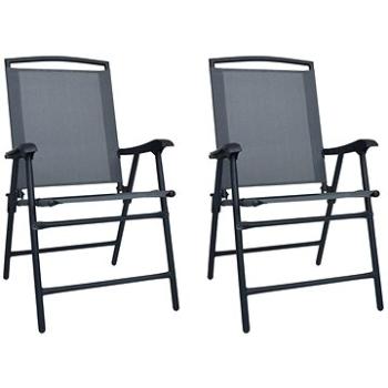 Skládací zahradní židle 2 ks textilen šedé 47922 (47922)