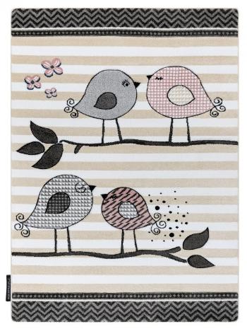 Dywany Łuszczów Dětský kusový koberec Petit Birds cream - 160x220 cm Béžová